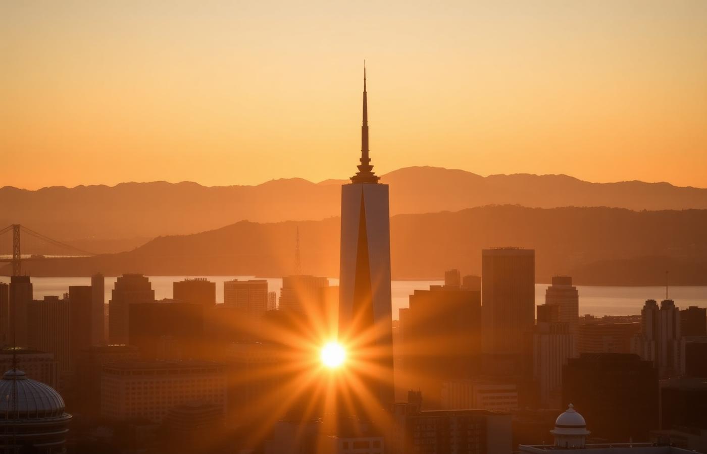San Francisco skyline at golden hour